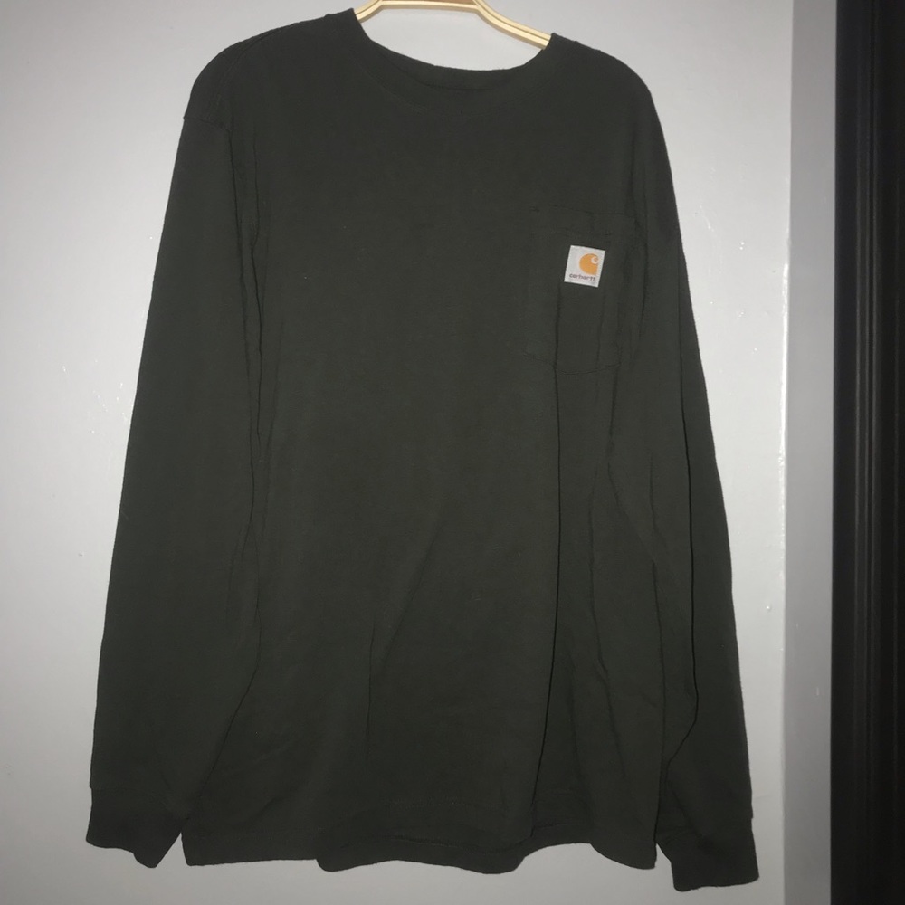 Carhartt Men’s Loose Fit Heavyweight Long Sleeve Logo Pocket Work T-Shirt